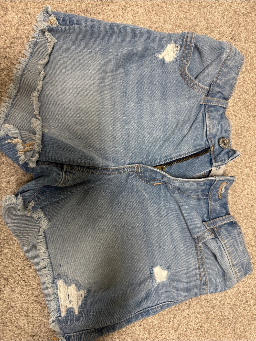 abercrombie kids Light Blue Distressed Denim Shorts